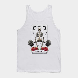 Deadlifts Tarot Card Occult Workout Esoteric Gothic Goth Gym Tank Top